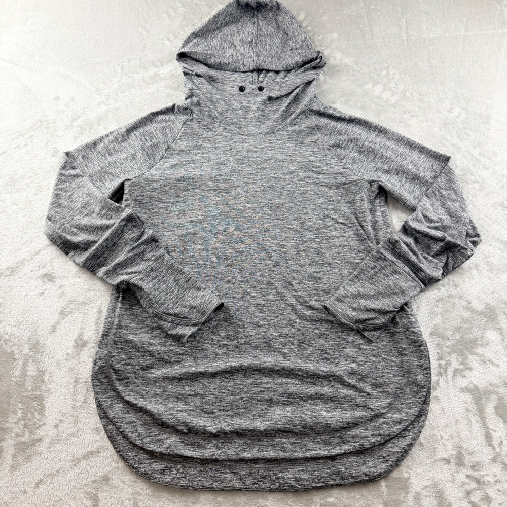 Athleta Women's Medium Gray Space Dye Pullover Hoodie Long Sleeve Shirt